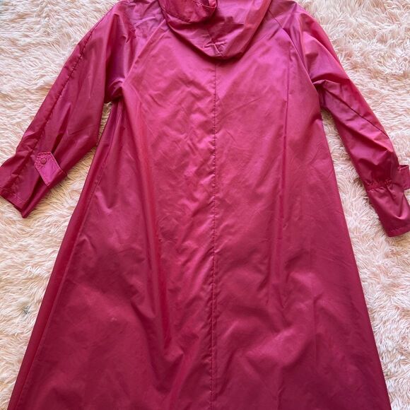 Vintage Aqua~Sheen Pink Nylon windbreaker ☔️ snap closure ☔️ lightweight - Picture 9 of 13